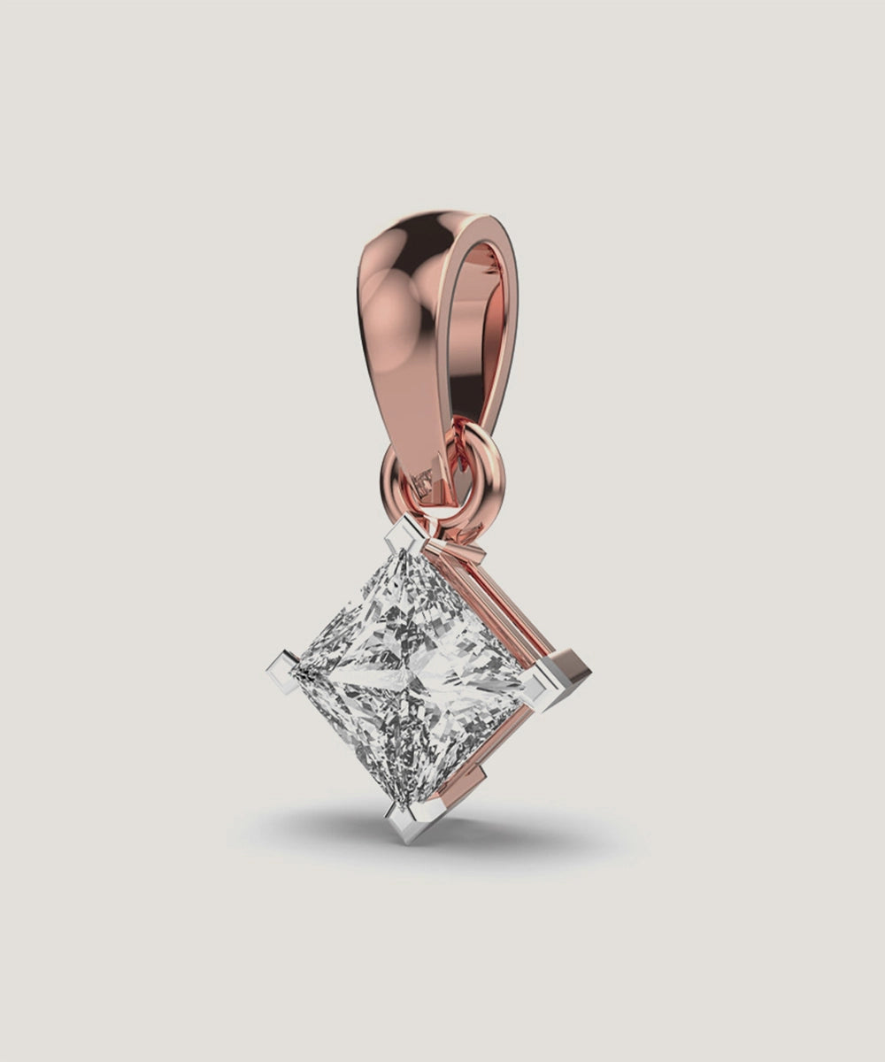 Silver Double Prongs Pendant Necklace