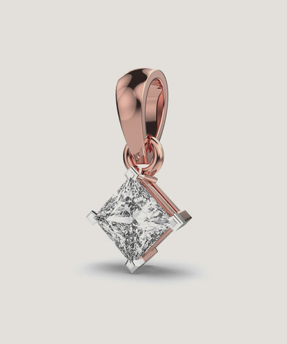 Silver Double Prongs Pendant Necklace