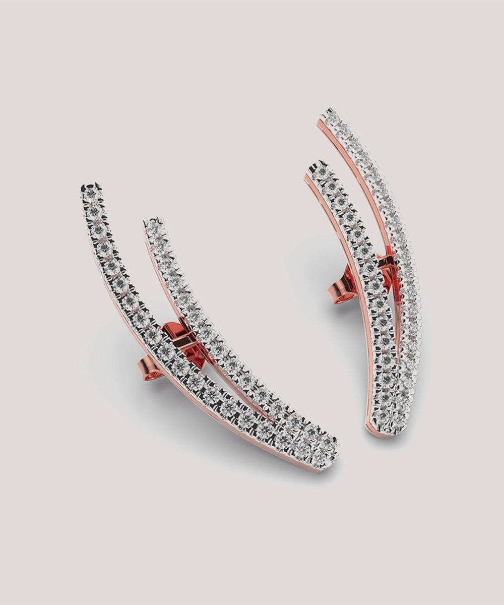 Diamond Half Hoop Earrings
