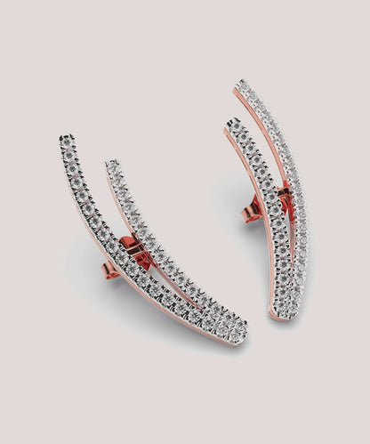 Diamond Half Hoop Earrings