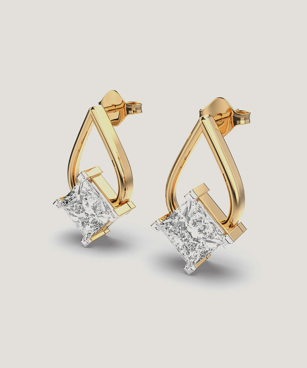 Solid Gold Drop Earring