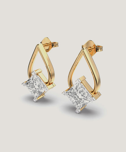 Solid Gold Drop Earring