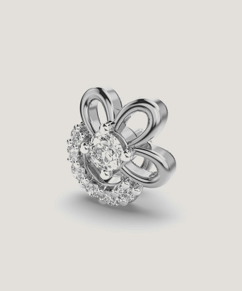 Stone Natural Diamond Pierced Nose Pin
