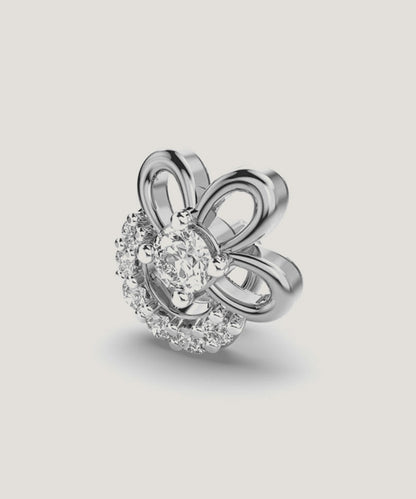 Stone Natural Diamond Pierced Nose Pin