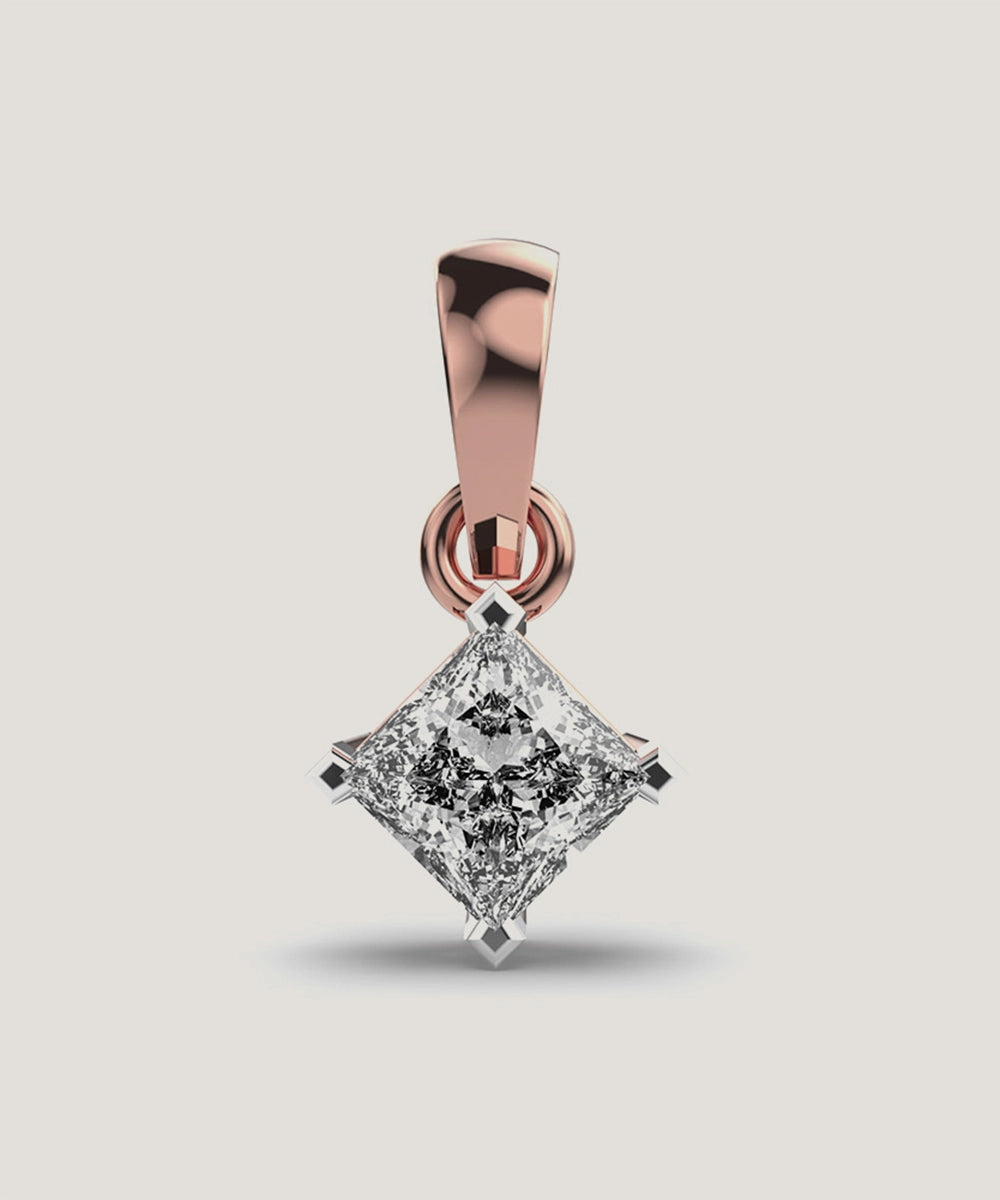 Silver Double Prongs Pendant Necklace
