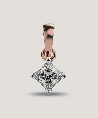 Silver Double Prongs Pendant Necklace