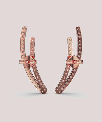 Diamond Half Hoop Earrings