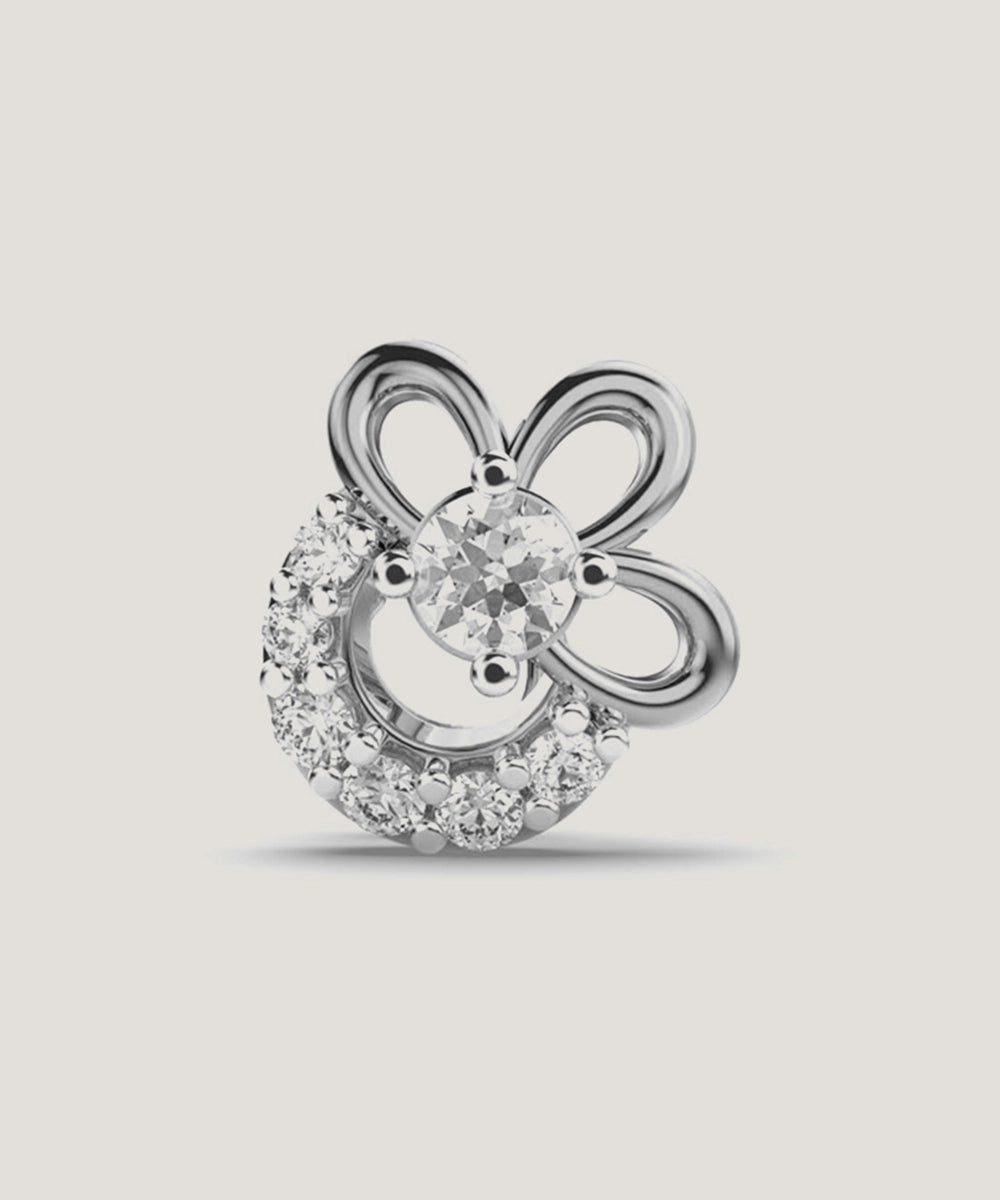 Stone Natural Diamond Pierced Nose Pin