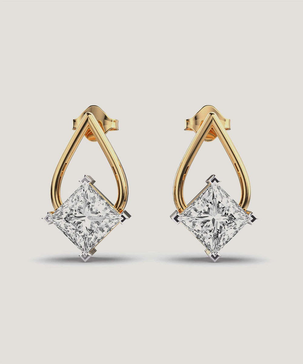 Solid Gold Drop Earring