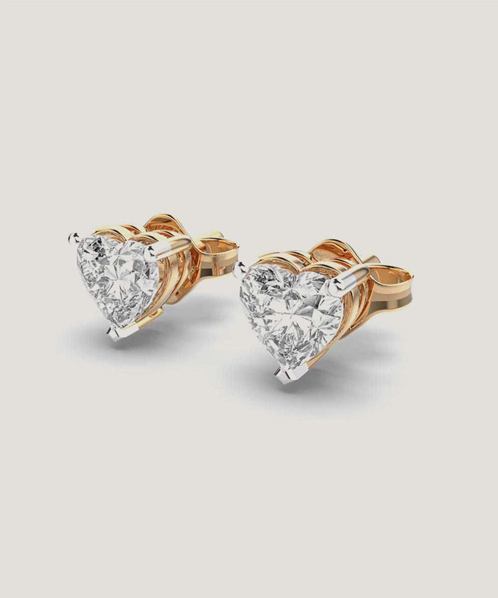 Heart Shape Solitaire Earring