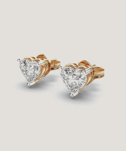 Heart Shape Solitaire Earring