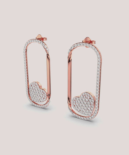 Round Drop Stud Earrings