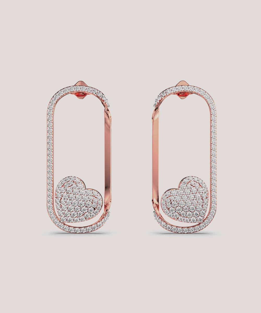 Round Drop Stud Earrings
