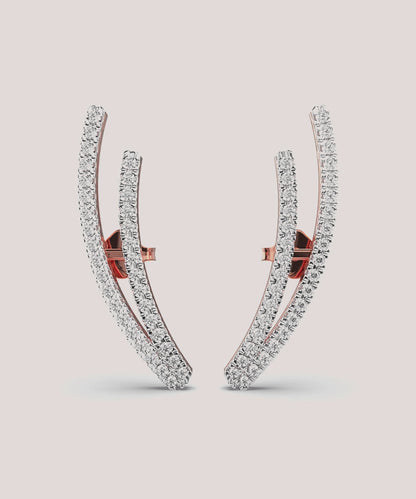 Diamond Half Hoop Earrings