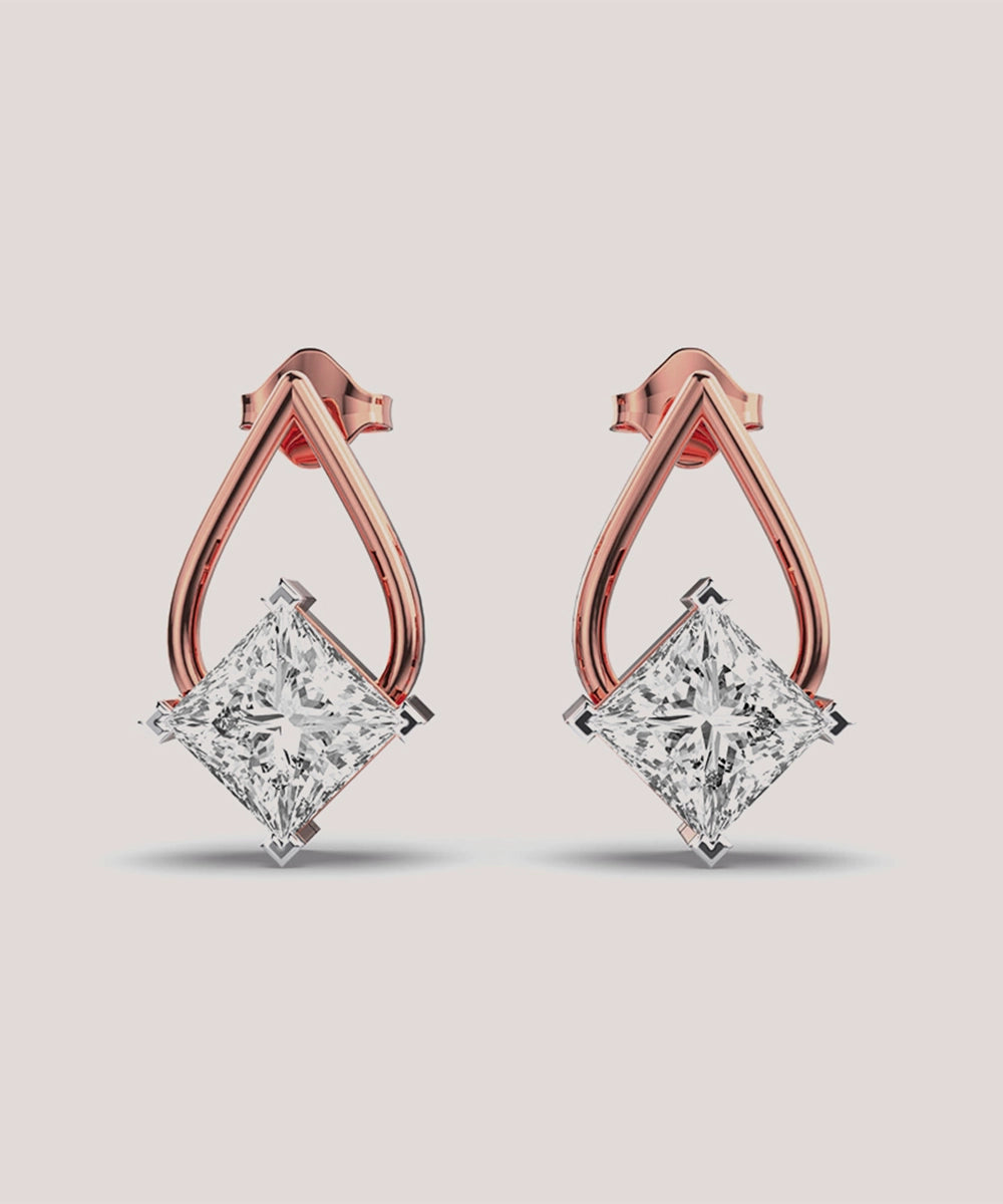 Solid Gold Drop Earring