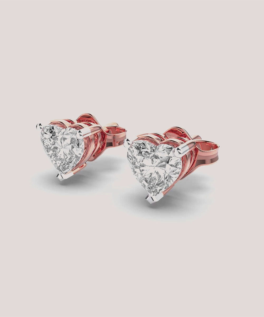 Heart Shape Solitaire Earring