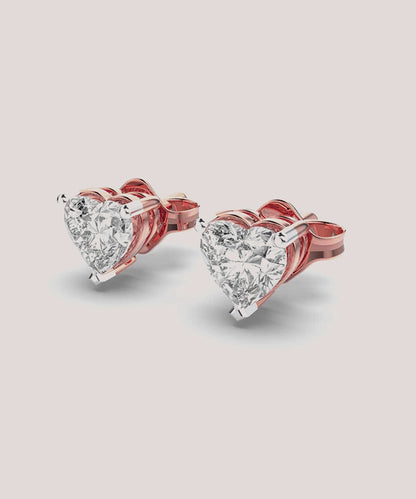 Heart Shape Solitaire Earring