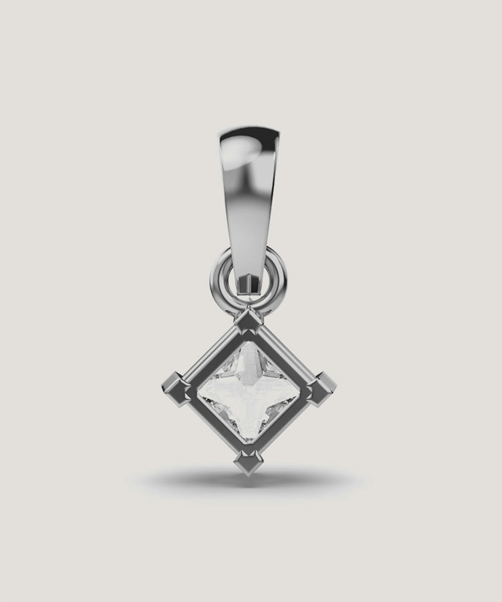 Silver Double Prongs Pendant Necklace