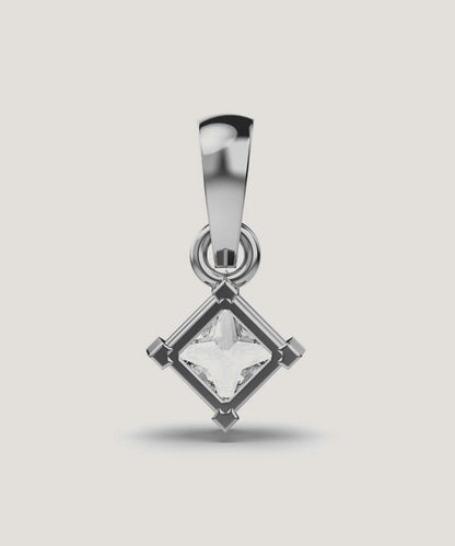 Silver Double Prongs Pendant Necklace