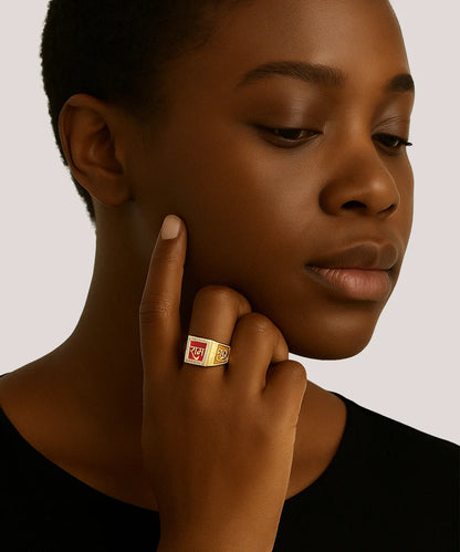Men's Stone With Diamond Ring