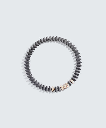 Gold Necklace With Black Stone Pendant