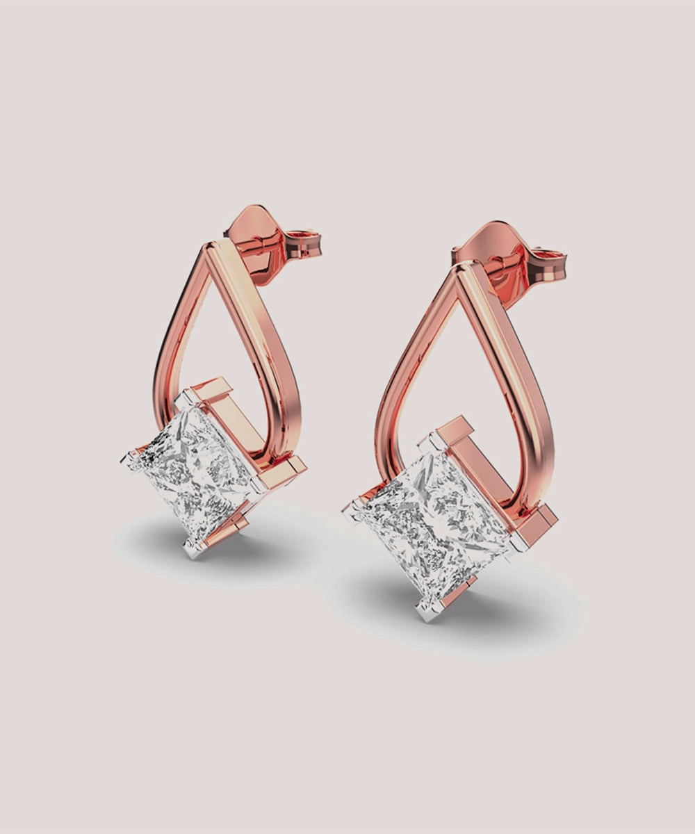 Solid Gold Drop Earring