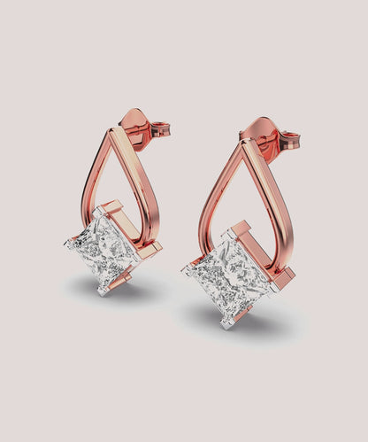 Solid Gold Drop Earring