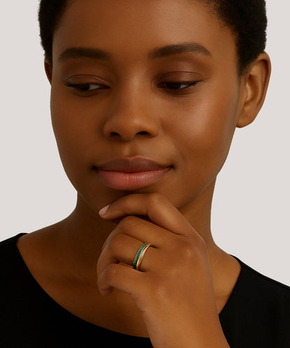 Emerald Women's Gold Ring