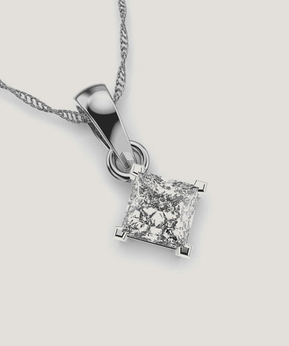 Silver Double Prongs Pendant Necklace