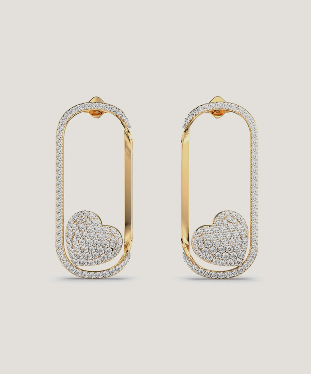 Round Drop Stud Earrings