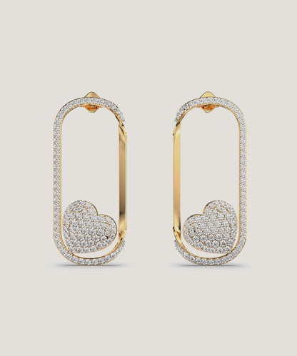 Round Drop Stud Earrings