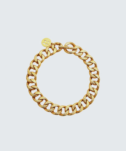 Gold Hammered Chain Necklace