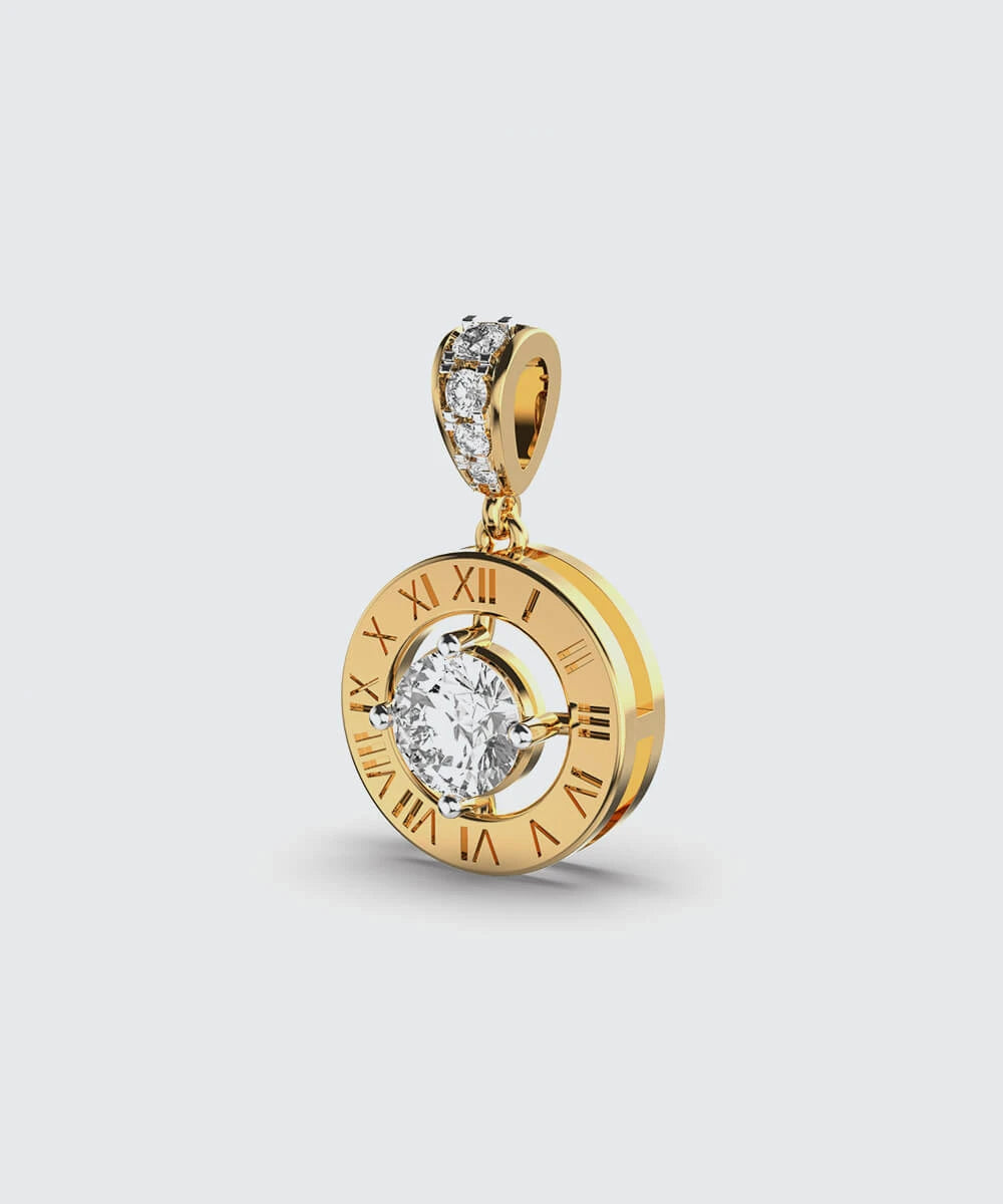 22K Gold Circular Pendant For Men