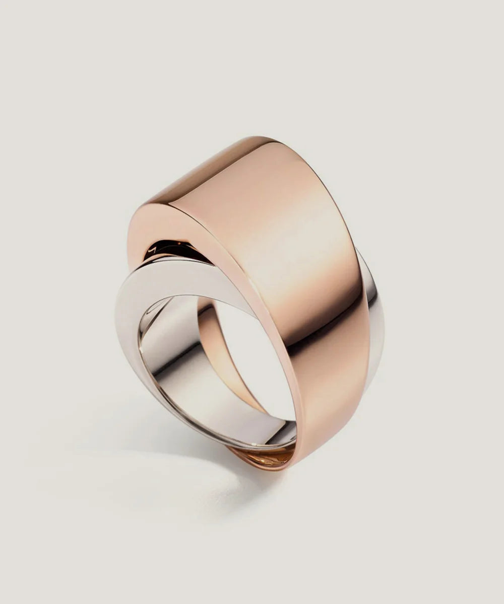 Ring Sette Solitaire Gold With Platinum