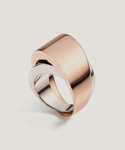 Ring Sette Solitaire Gold With Platinum