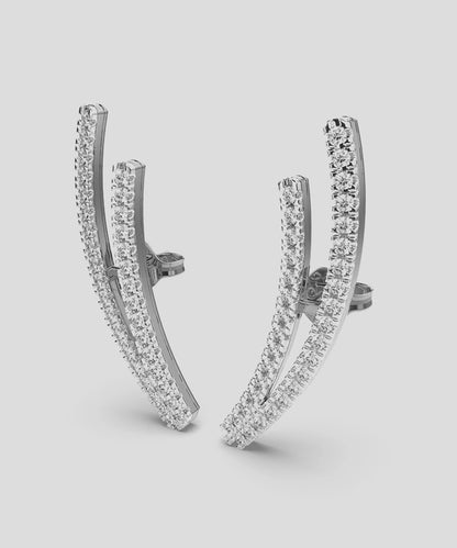 Diamond Half Hoop Earrings