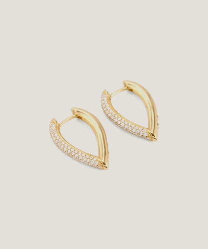 Wave Diamond Hoop Earrings