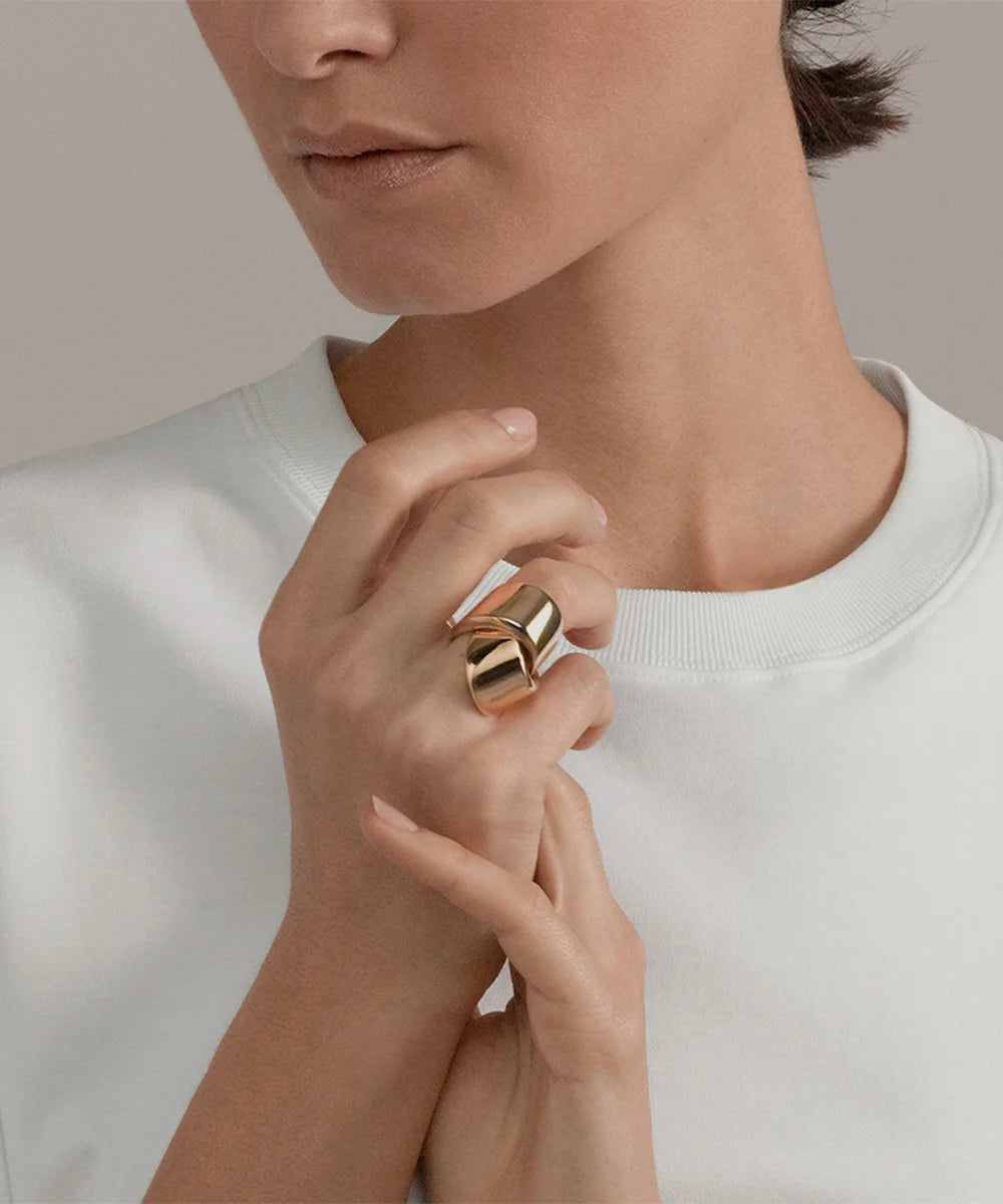 Gold Plated Geometric Wisp Ring