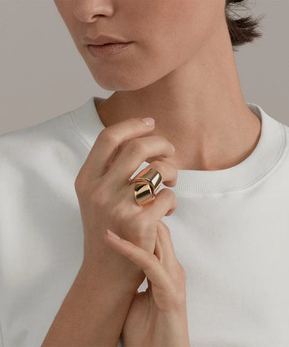 Gold Plated Geometric Wisp Ring