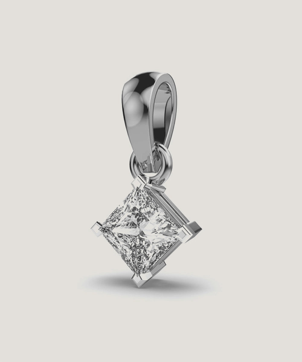 Silver Double Prongs Pendant Necklace