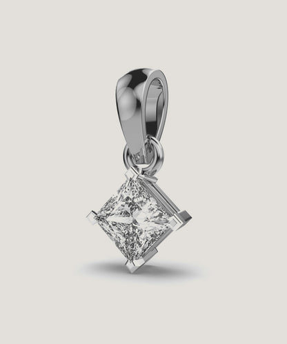 Silver Double Prongs Pendant Necklace