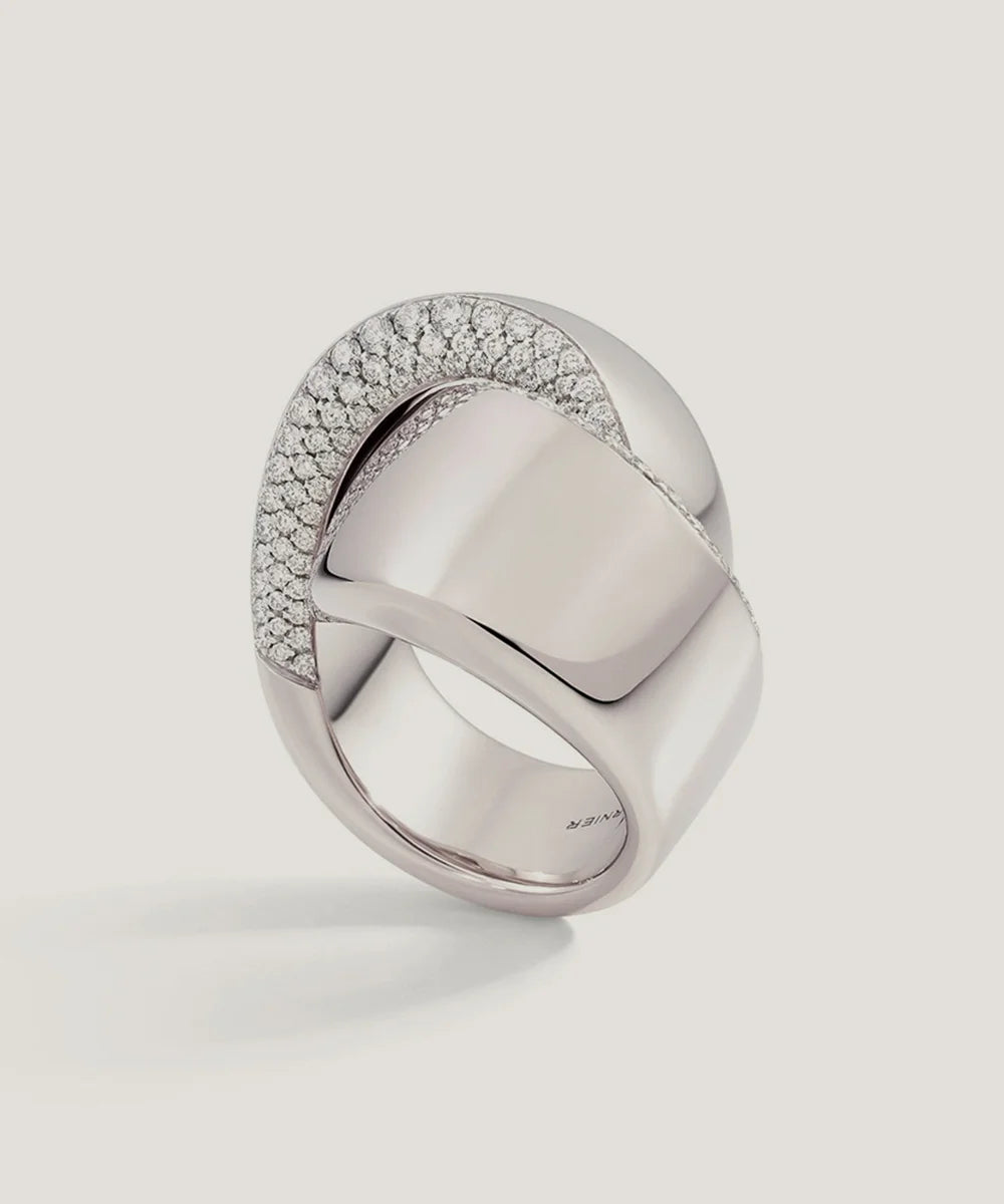 Ring Sette Solitaire Gold With Platinum