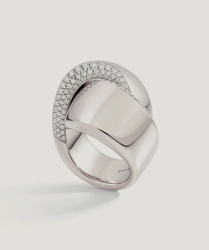 Ring Sette Solitaire Gold With Platinum