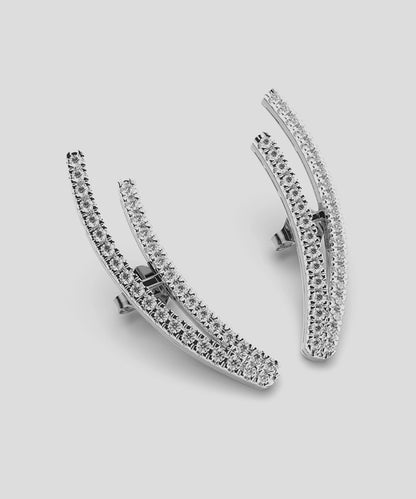 Diamond Half Hoop Earrings