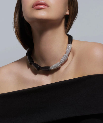 Silver Necklace With Black Onyx Stone