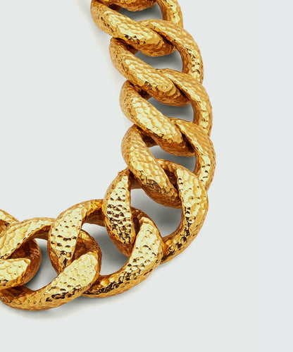 Gold Hammered Chain Necklace