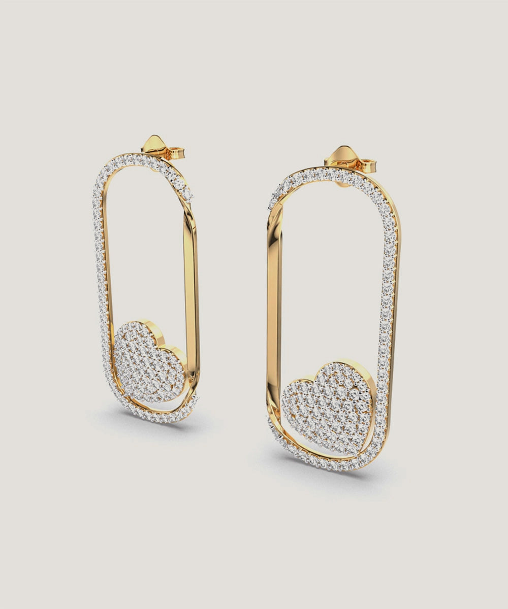 Round Drop Stud Earrings