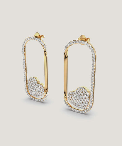 Round Drop Stud Earrings