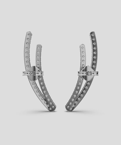 Diamond Half Hoop Earrings