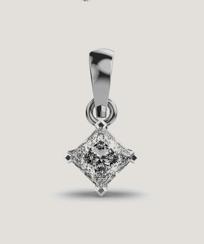 Silver Double Prongs Pendant Necklace